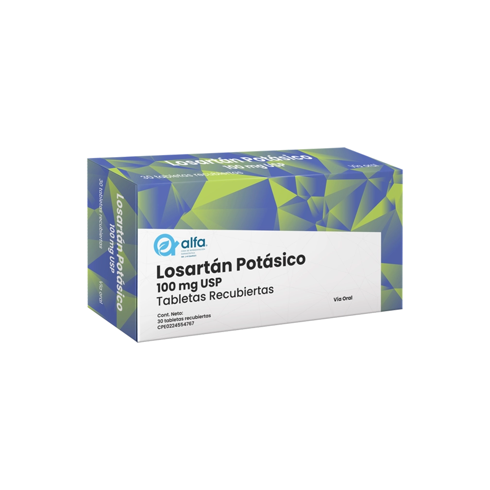 Losartan potásico 100 mg Tabletas