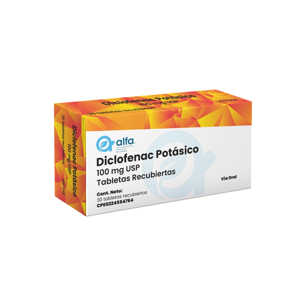 Diclofenac Potásico 100 mg Tabletas recubiertas