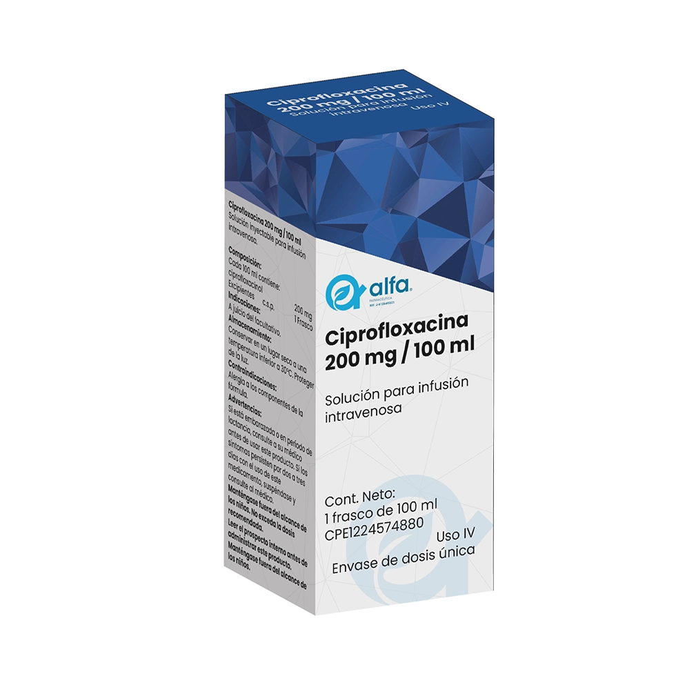 Ciprofloxacina 200 mg / 100 ml solución para infusión intravenosa
