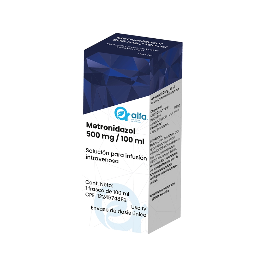 Metronidazol 500 mg / 100 ml solución inyectable para infusion intravenosa